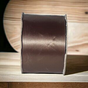 Floral Craft Ribbon 2.75 Wide 50 yd Acetate Chocolate Brown vtg 589 Hunter Fall